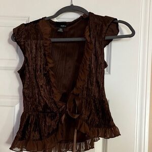 Chocolate Ruffle Vest